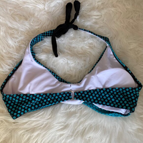 2X Turquoise and Black Bikini Top - Picture 3 of 6